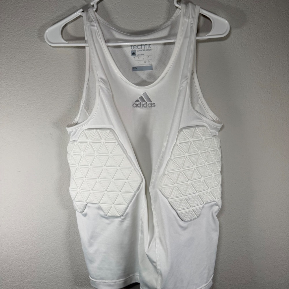Adidas Techfit Compression Padded Football Rib Protector Tank Top White DP9228